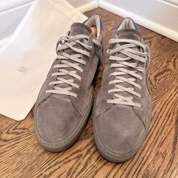 Oliver Cabell low 1 suede gray/blue sneaker - Picture 2 of 6